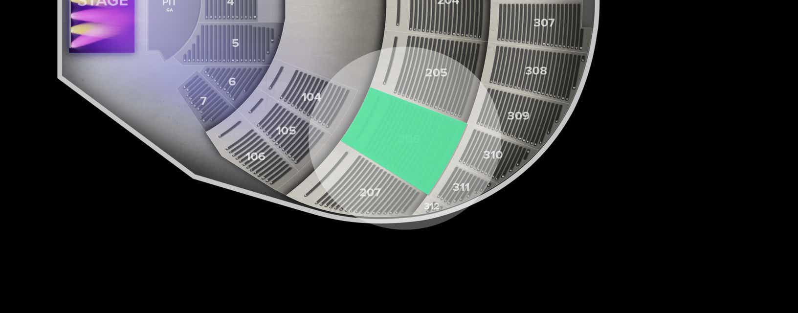 Seat view from 200 Level