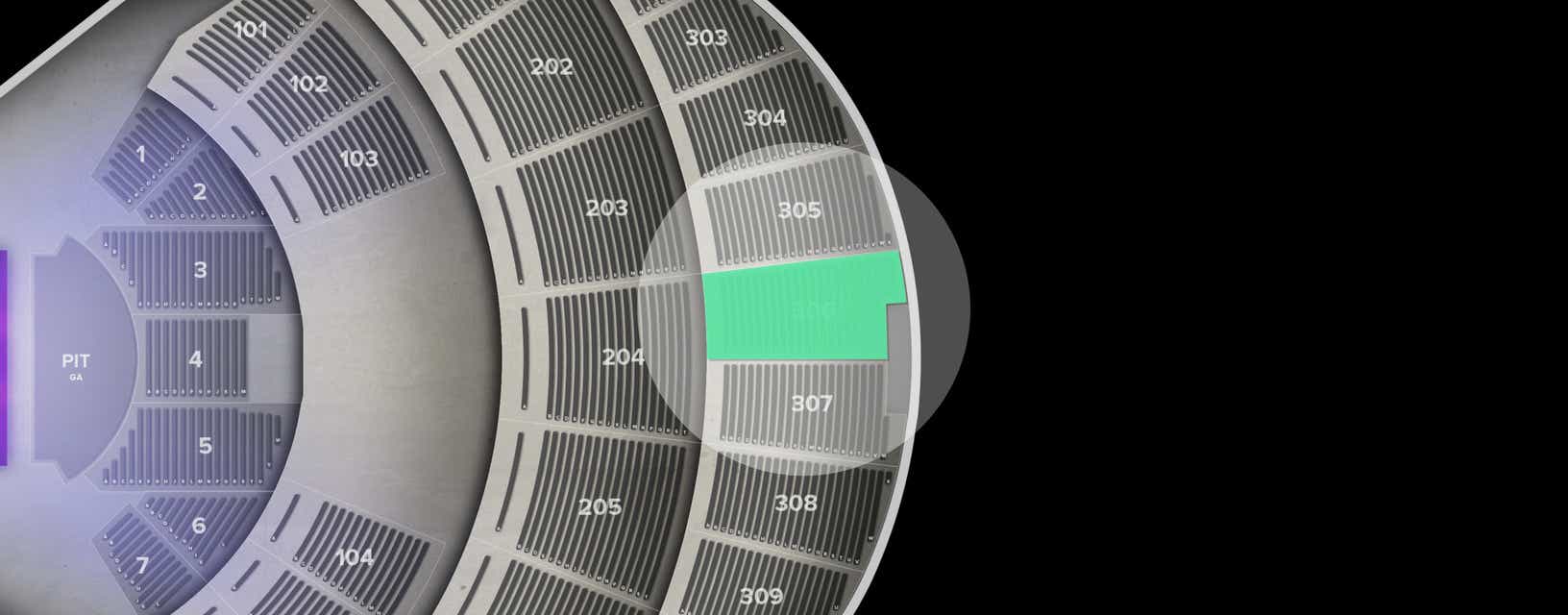 Seat view from 300 Level