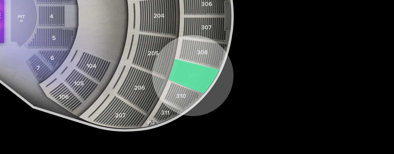 Seat view from 300 Level
