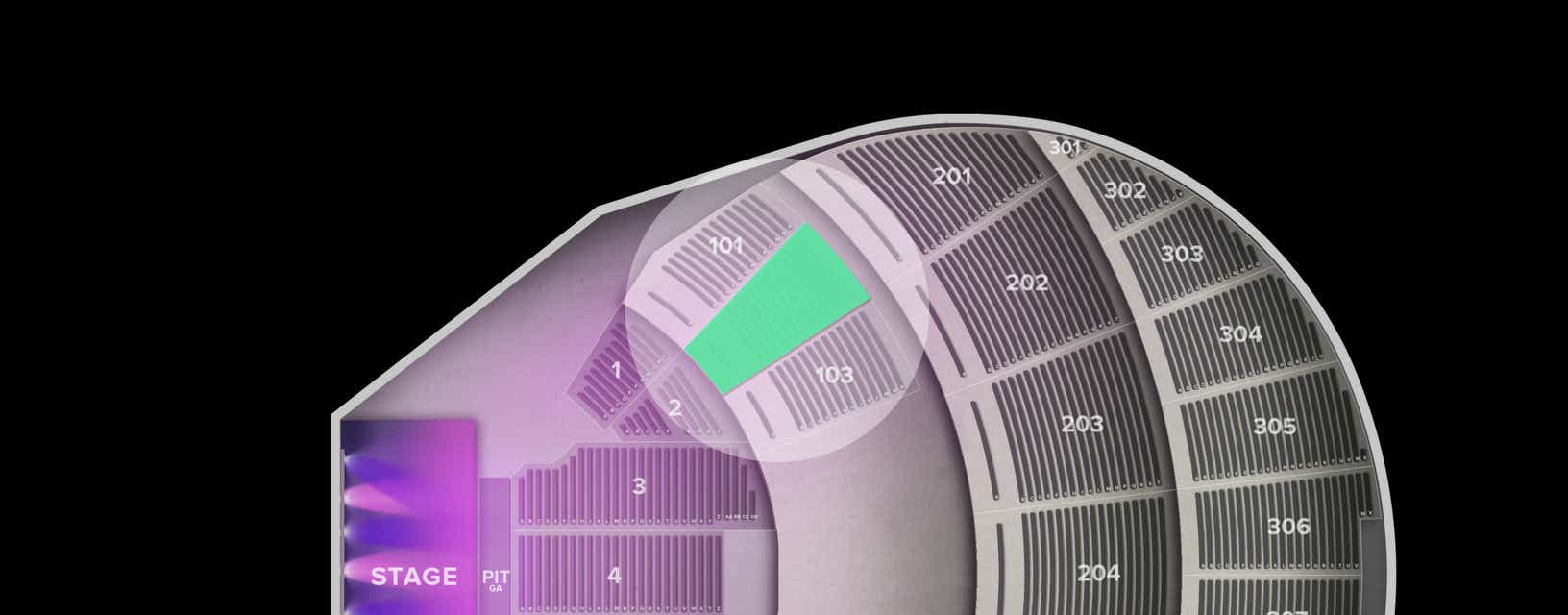 Seat view from 100 Level