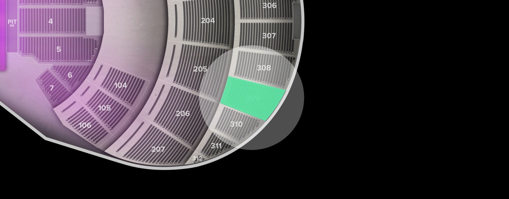 Seat view from 300 Level