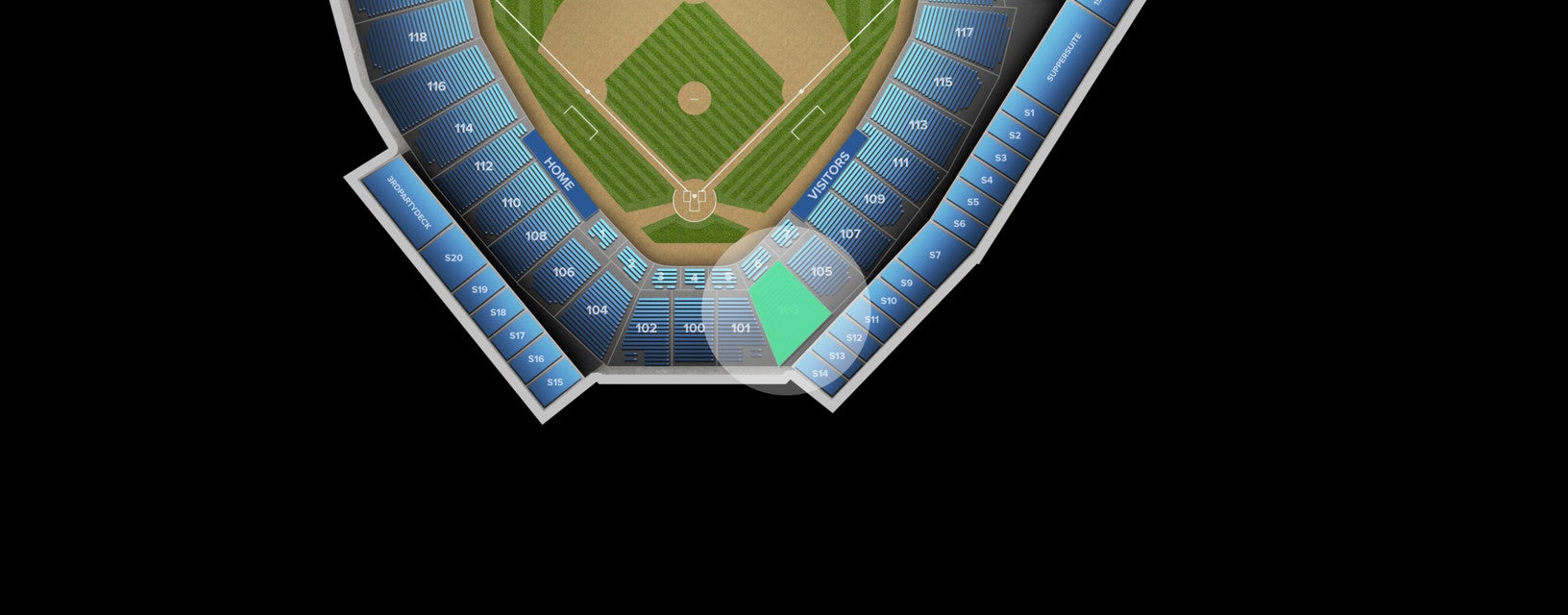 Seat view from Infield