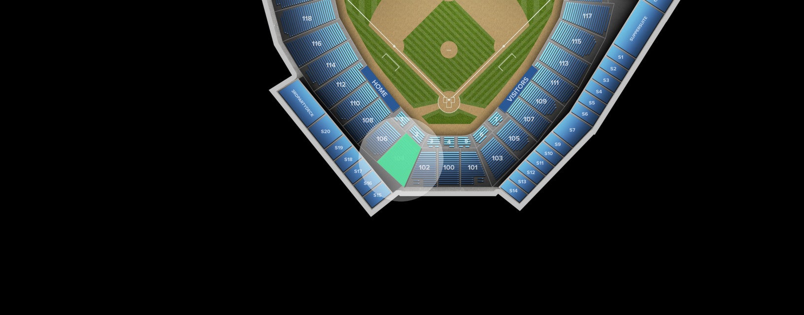 Seat view from Infield