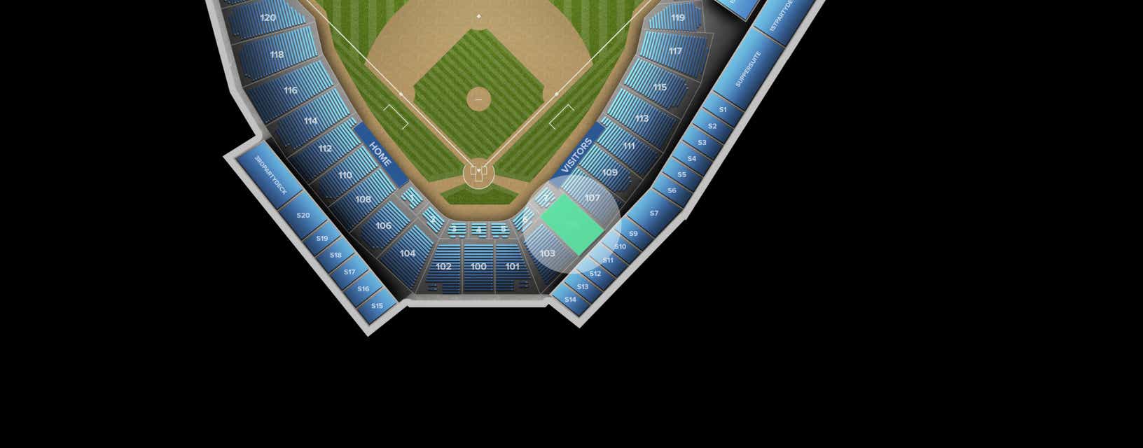 Seat view from Infield
