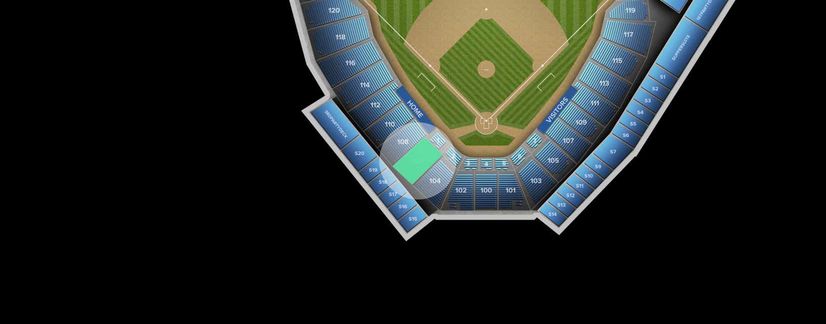 Seat view from Infield
