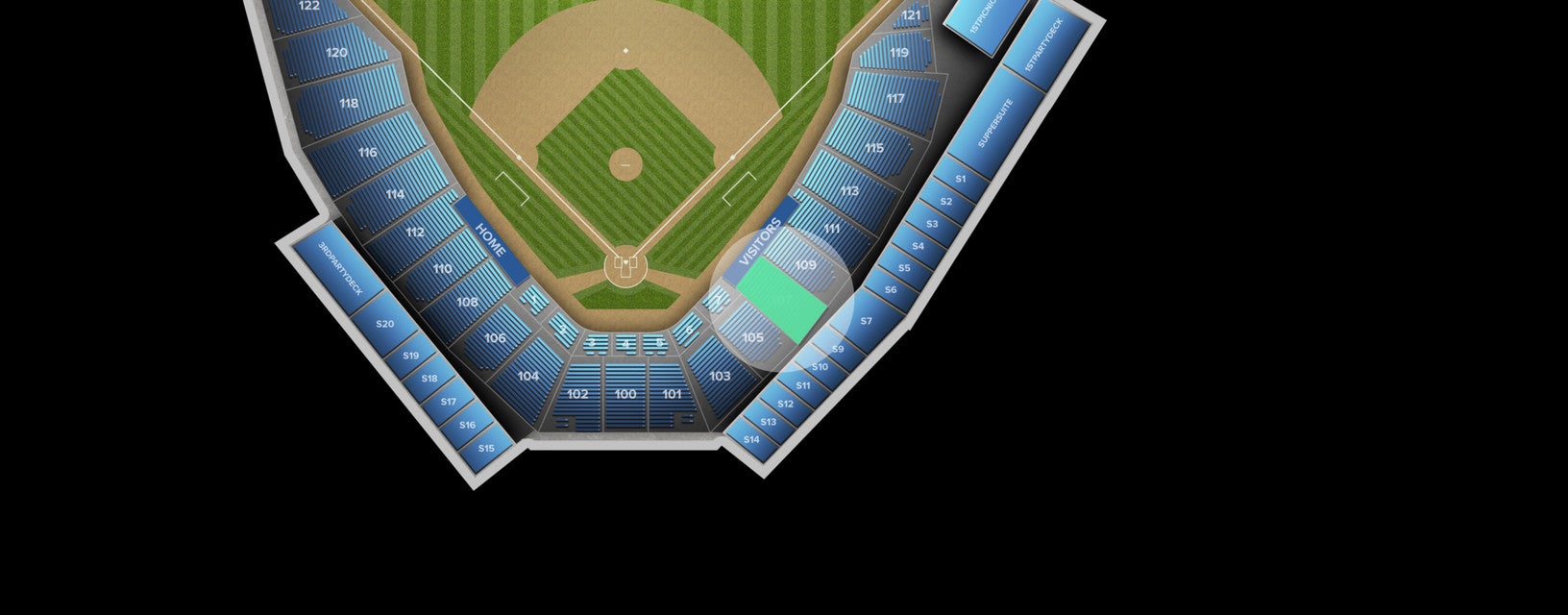 Seat view from Infield