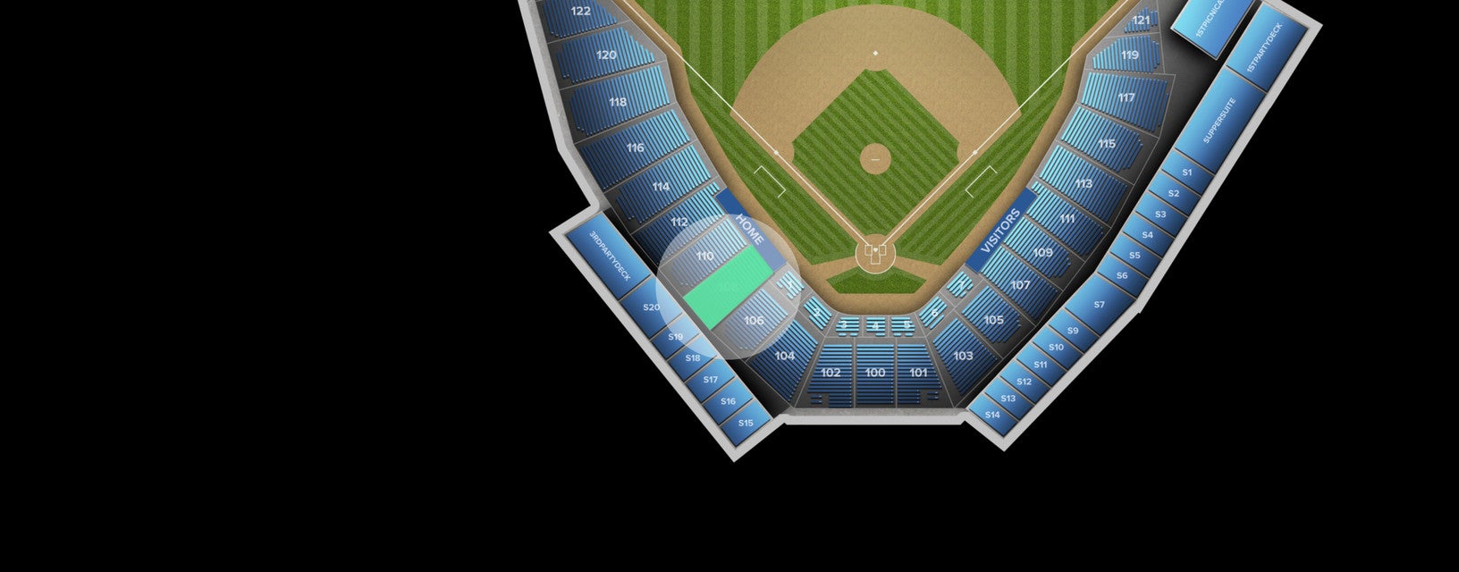 Seat view from Infield