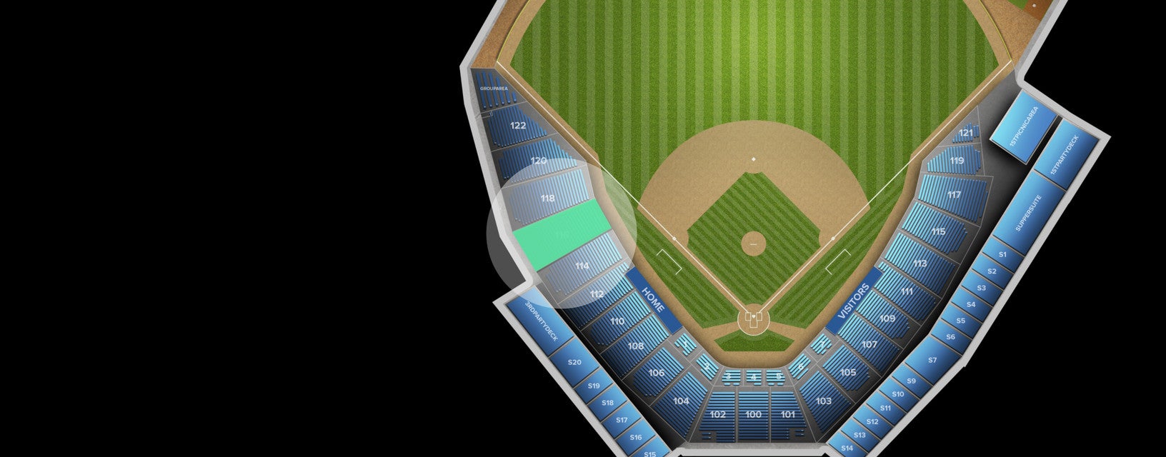 Seat view from Dugout