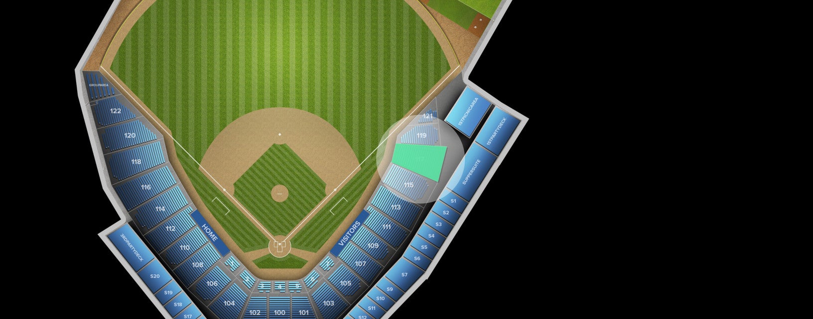 Seat view from Baseline Box