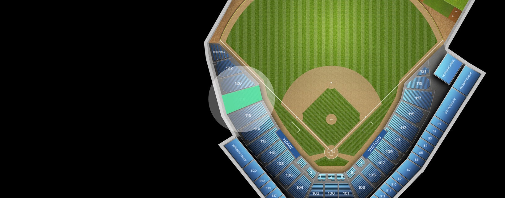 Seat view from Baseline Box