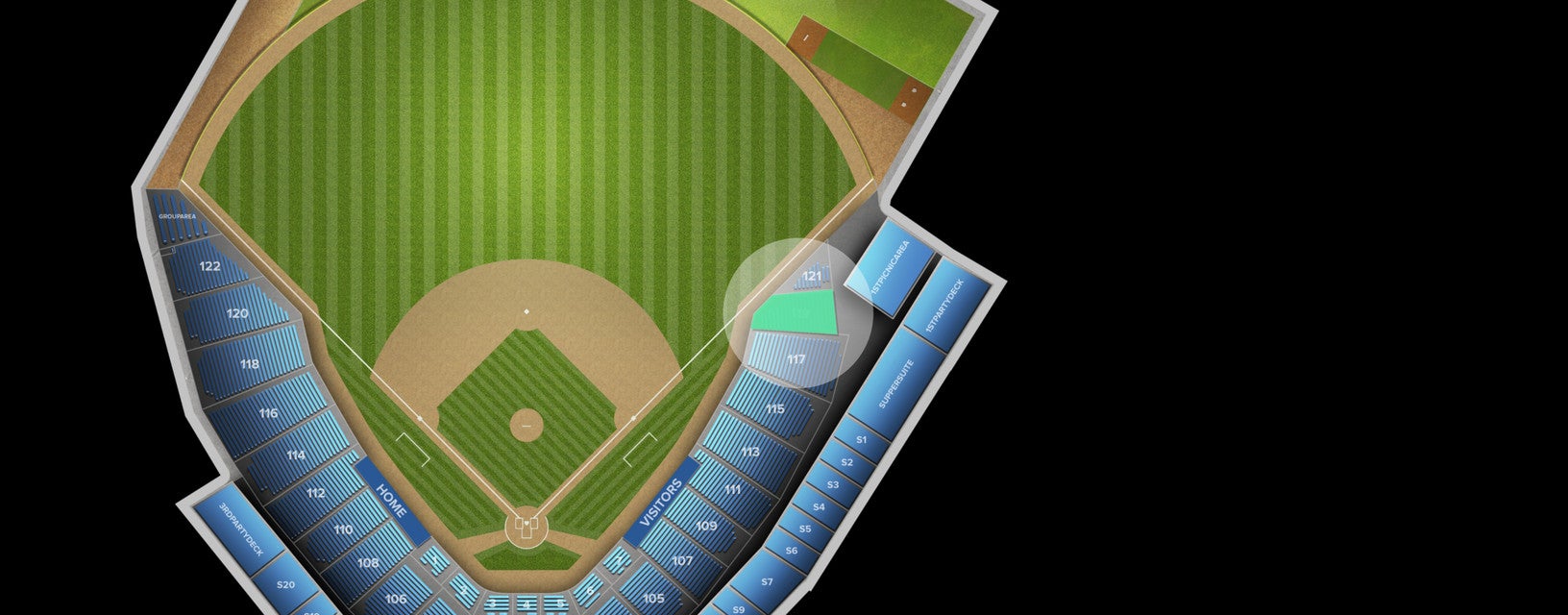 Seat view from Baseline Box
