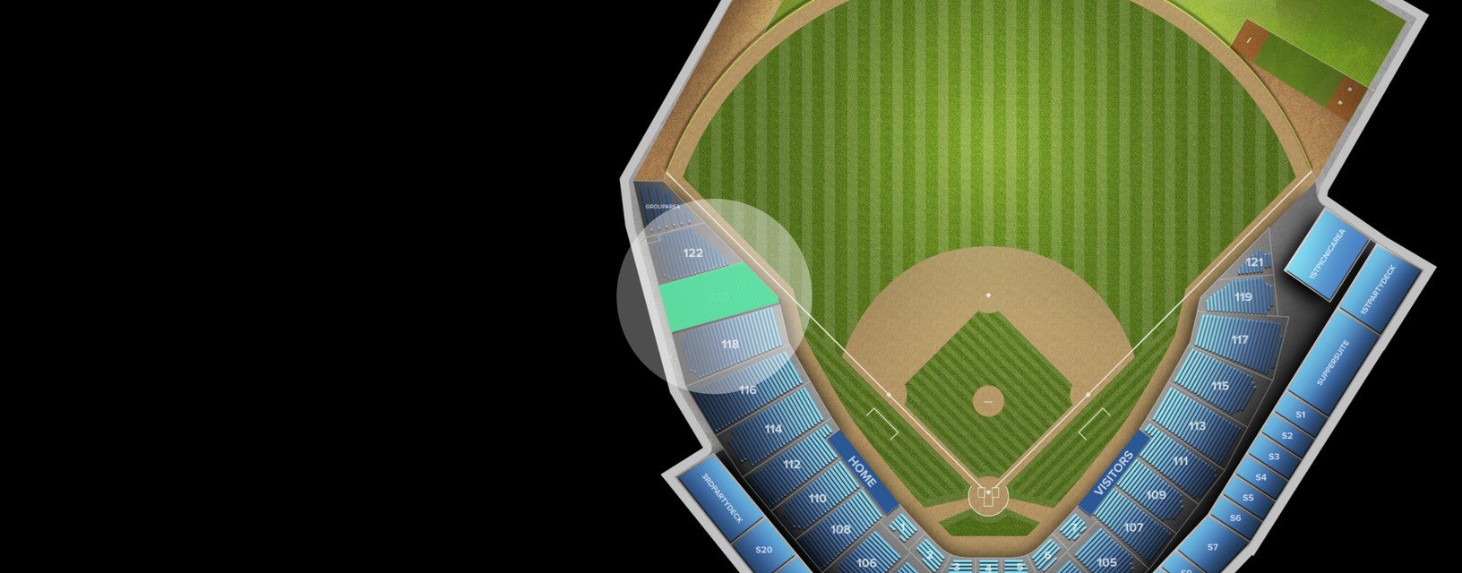 Seat view from Baseline Box