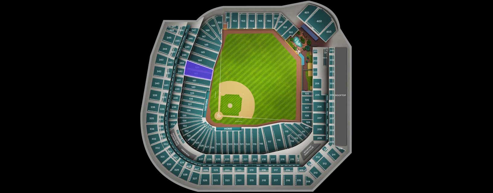 Seat view from Midfield Box