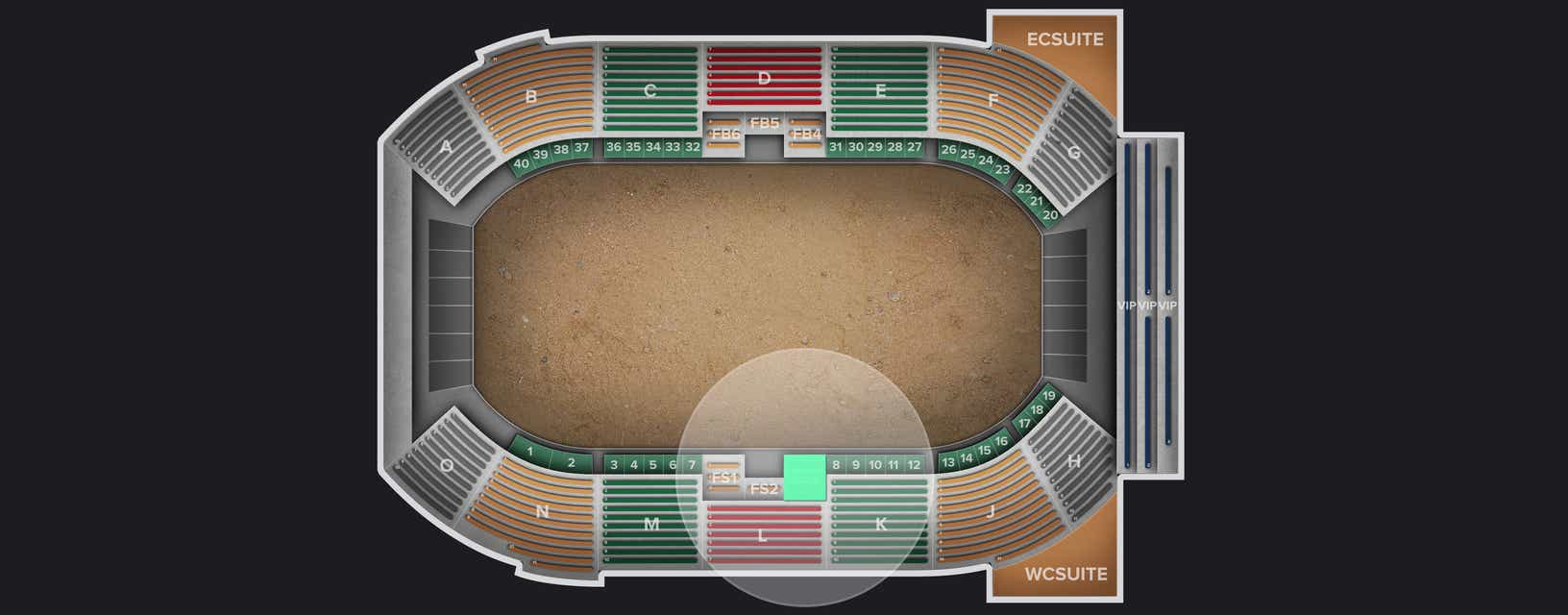 Seat view from Gold Buckle
