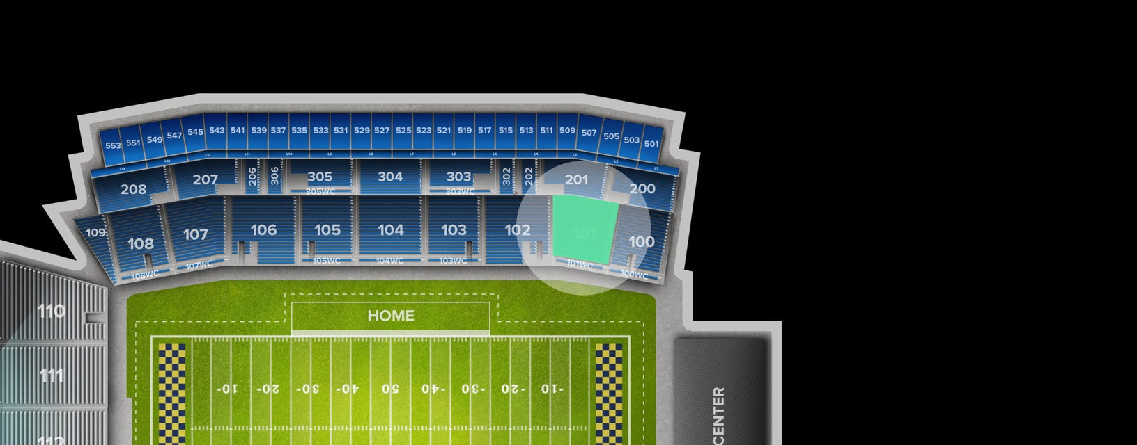 Seat view from Lower Sideline