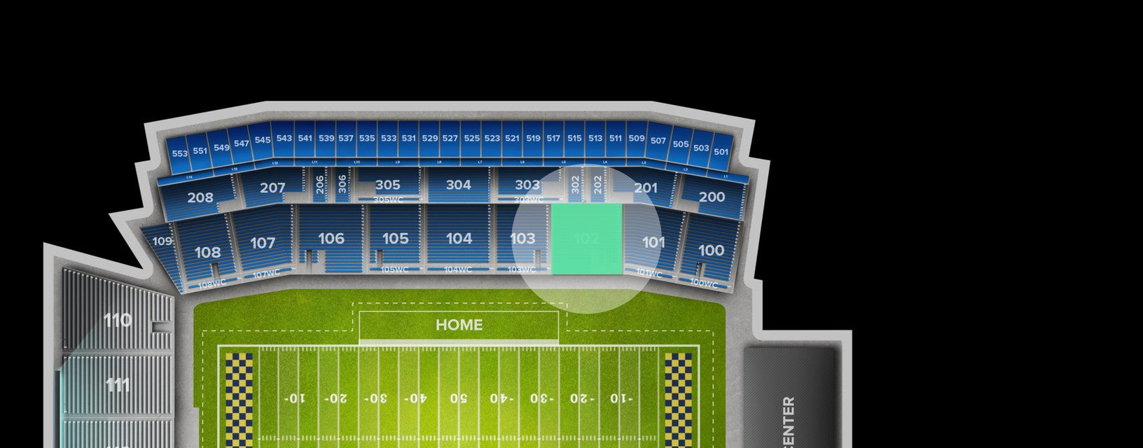 Seat view from Lower Sideline