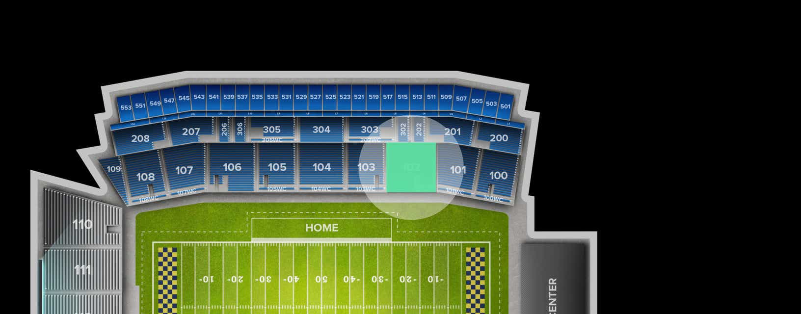 Seat view from Lower Sideline