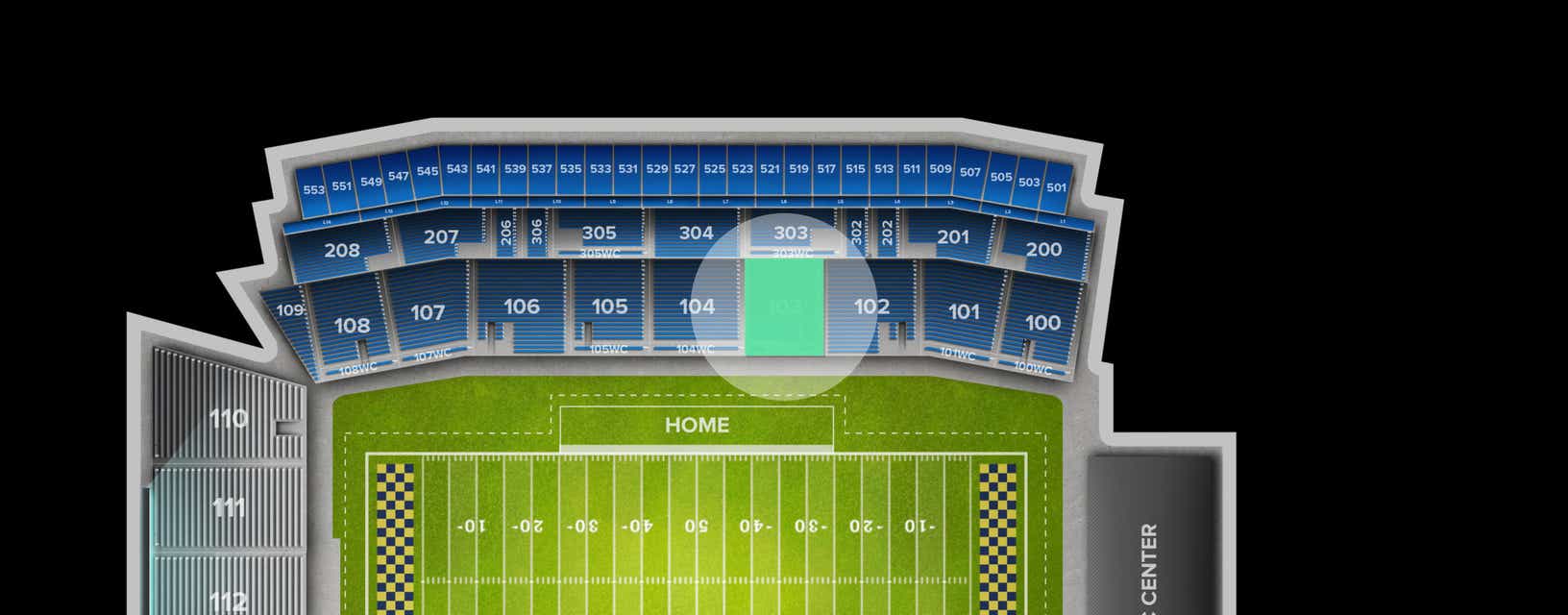 Seat view from Lower Sideline