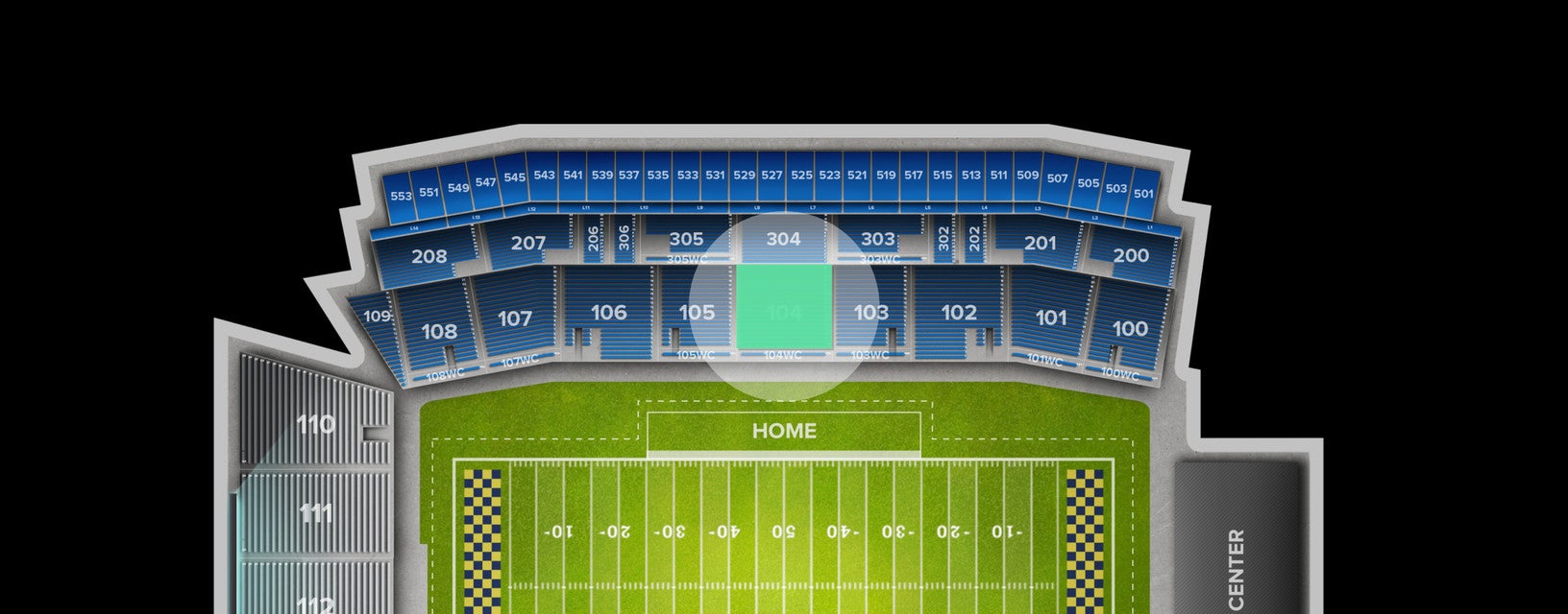 Seat view from Lower Sideline