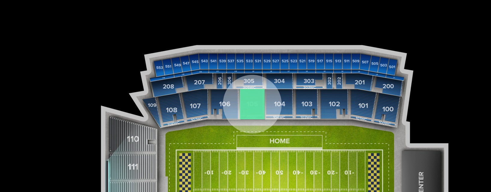 Seat view from Lower Sideline