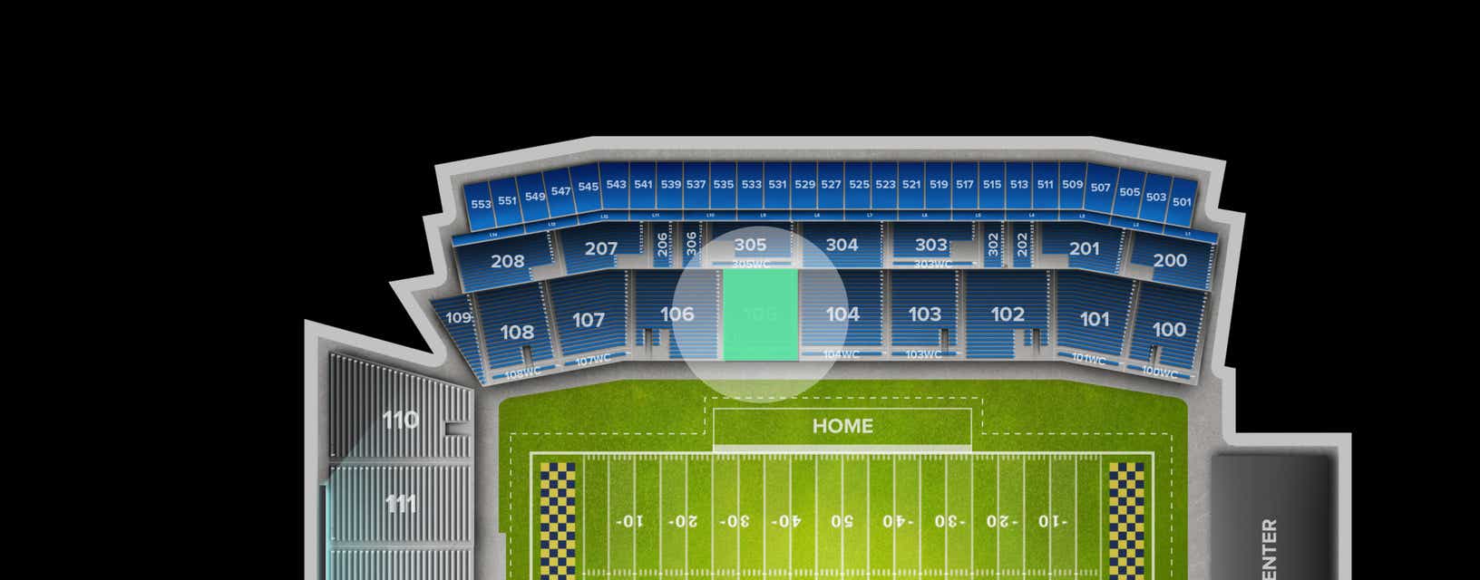Seat view from Lower Sideline