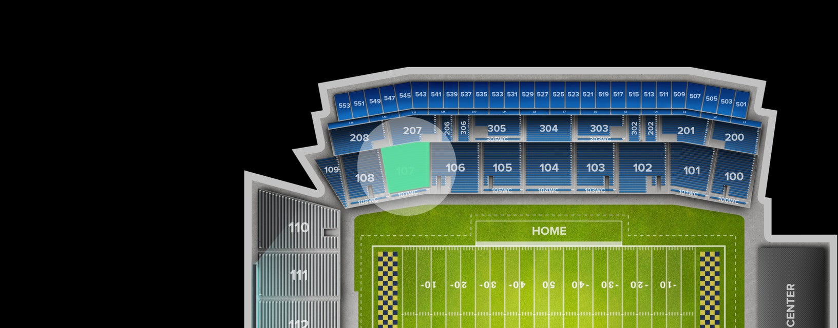 Seat view from Lower Sideline