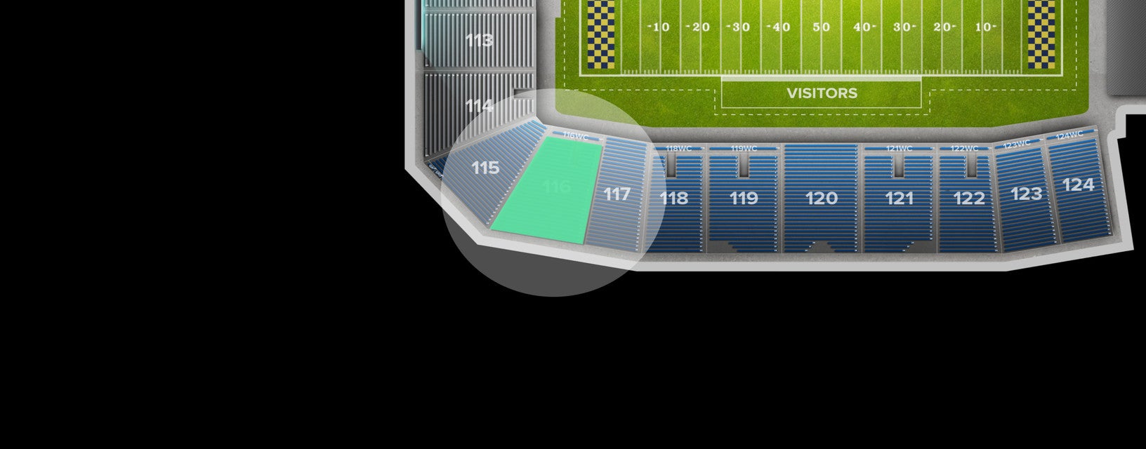 Seat view from Lower Sideline