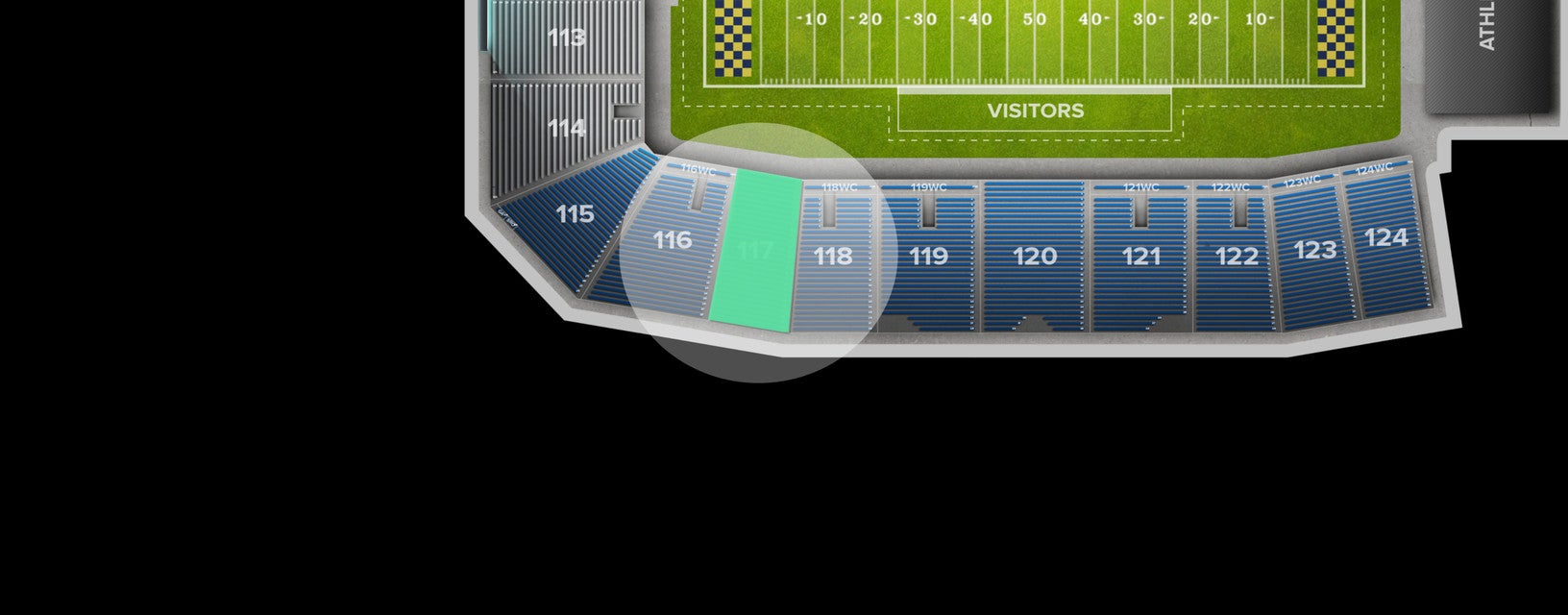 Seat view from Lower Sideline