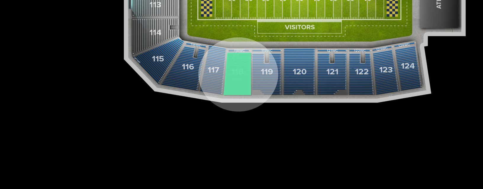 Seat view from Lower Sideline