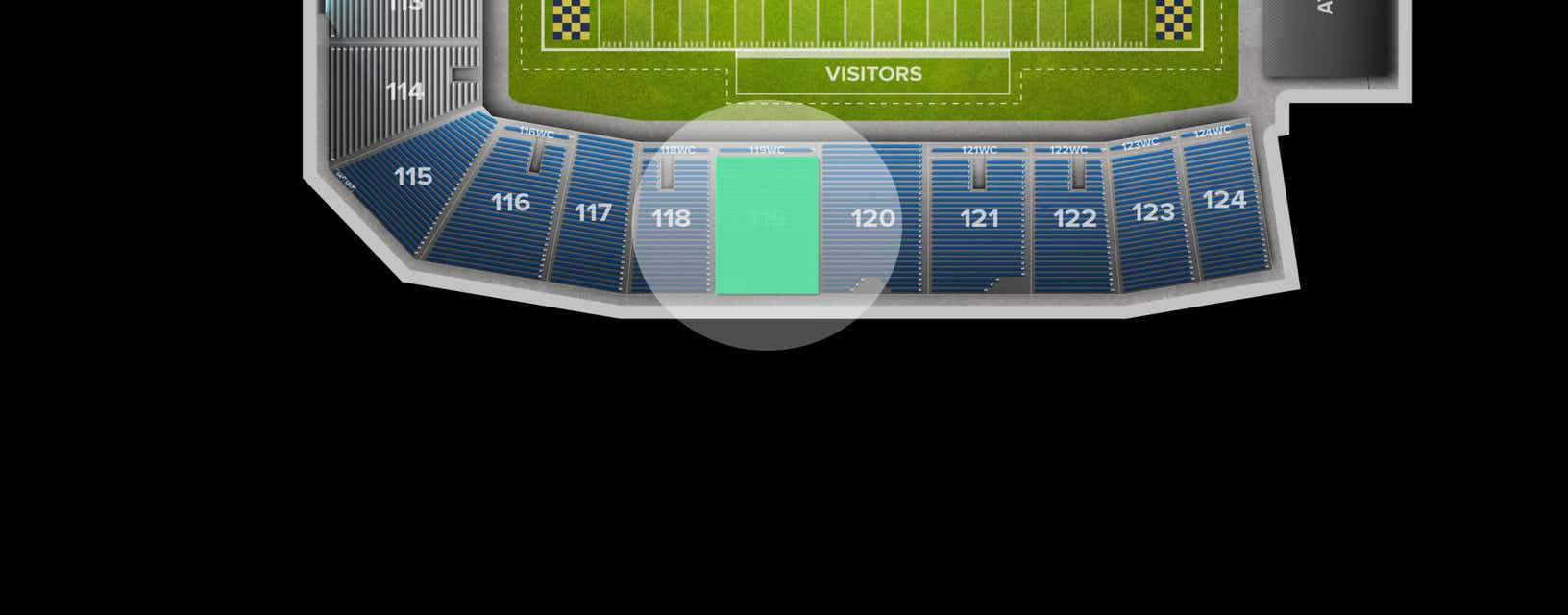 Seat view from Lower Sideline