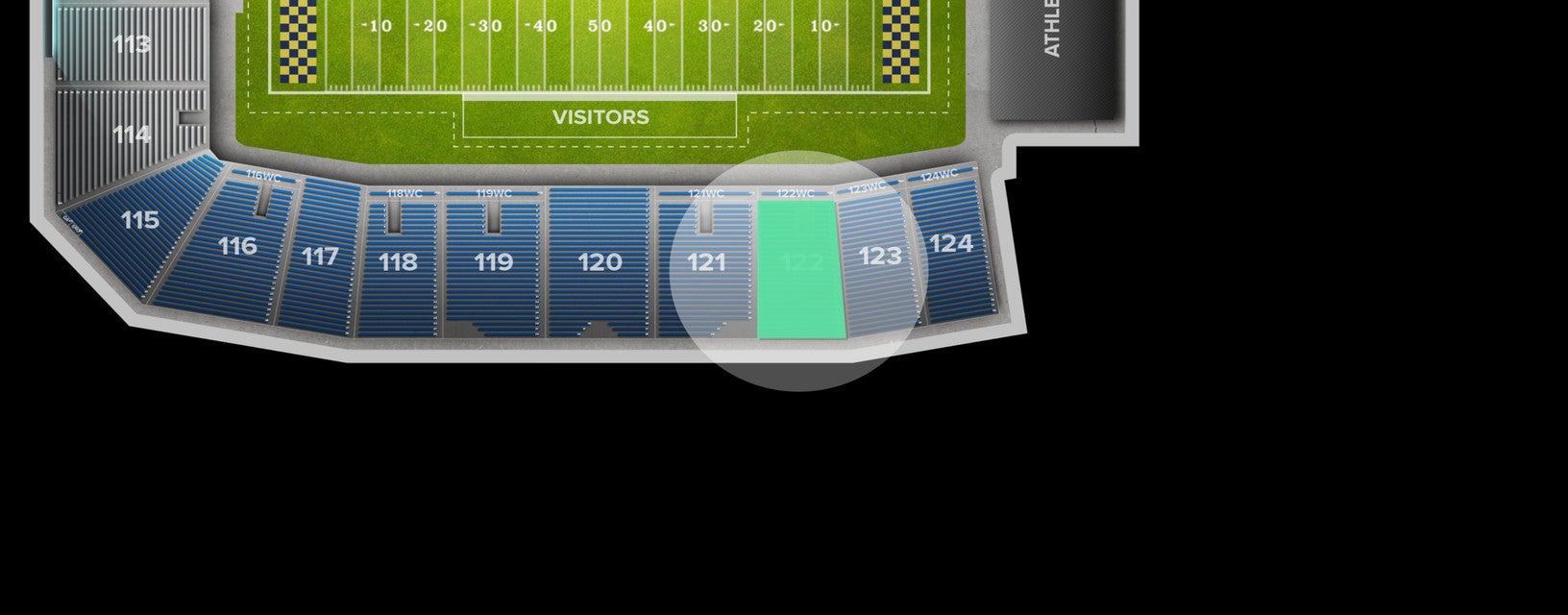 Seat view from Lower Sideline