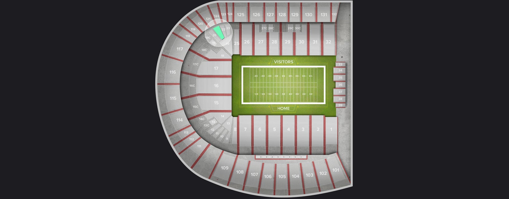 Seat view from Lower Endzone