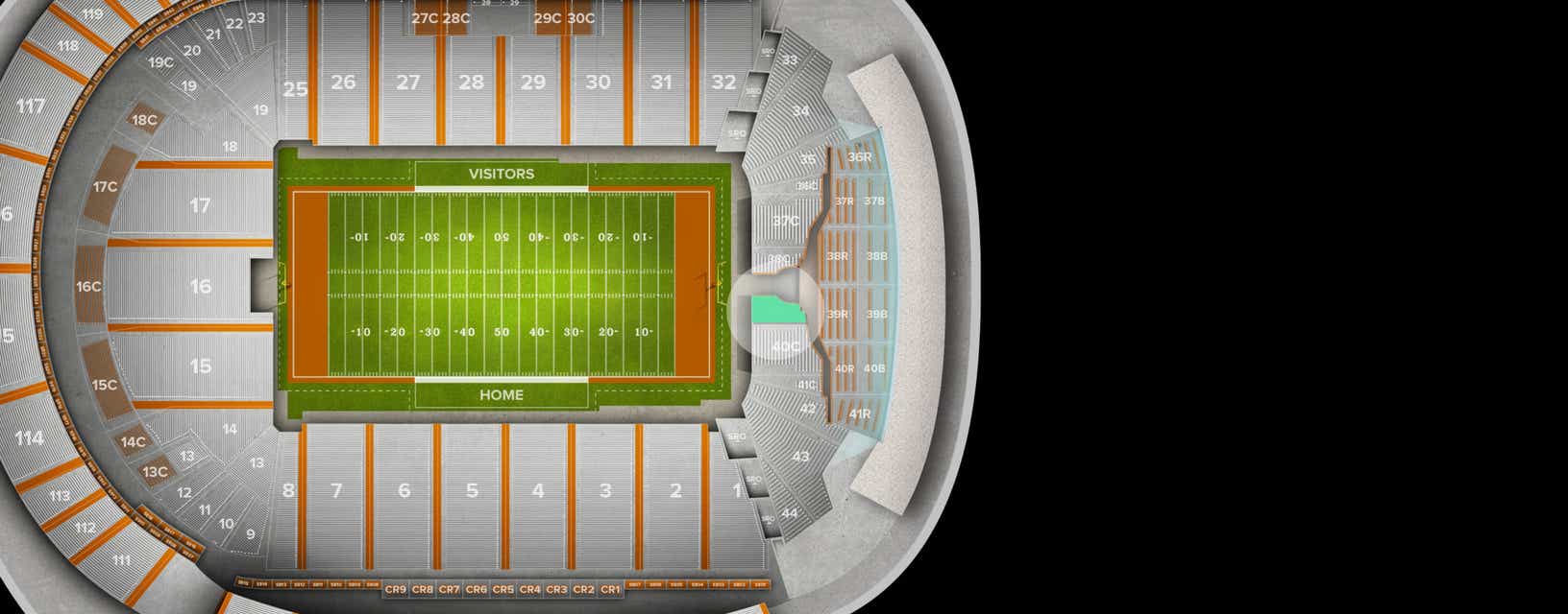 Seat view from Lower Endzone