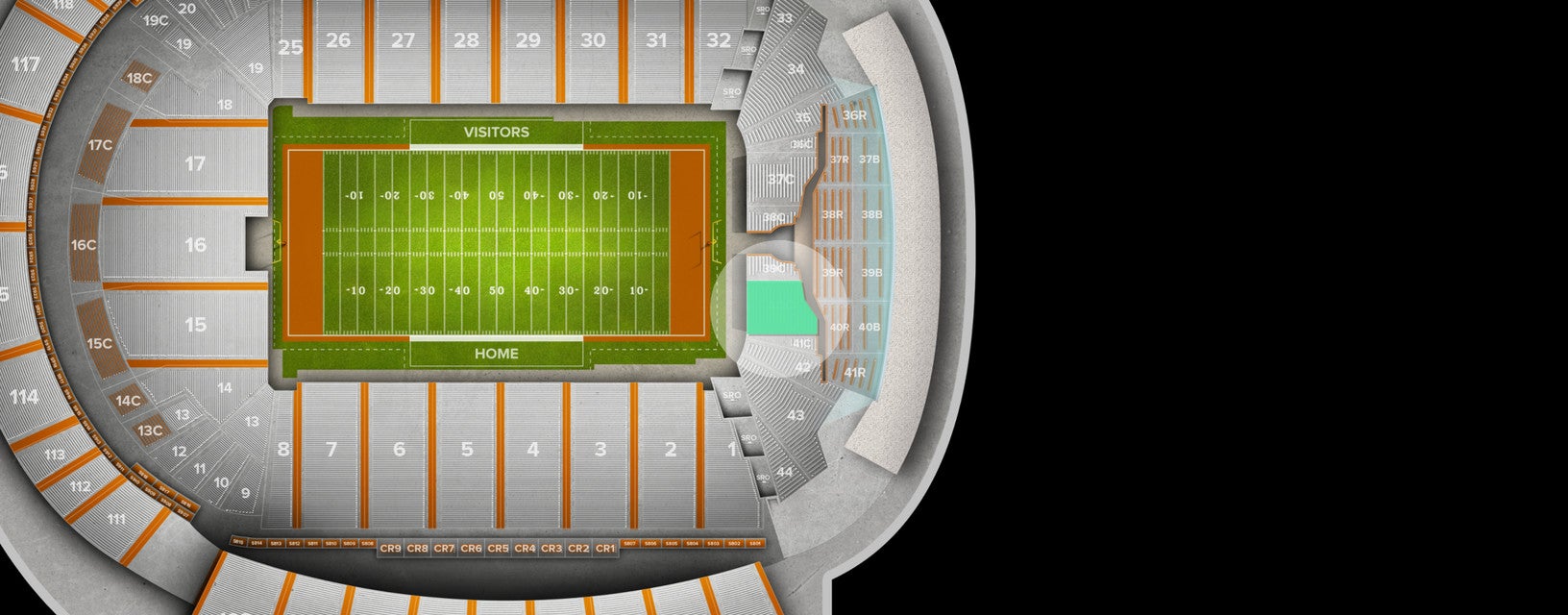 Seat view from Lower Endzone