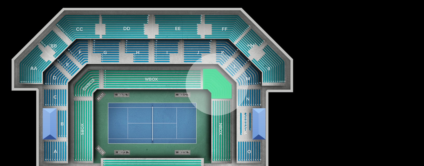 Seat view from North West Box