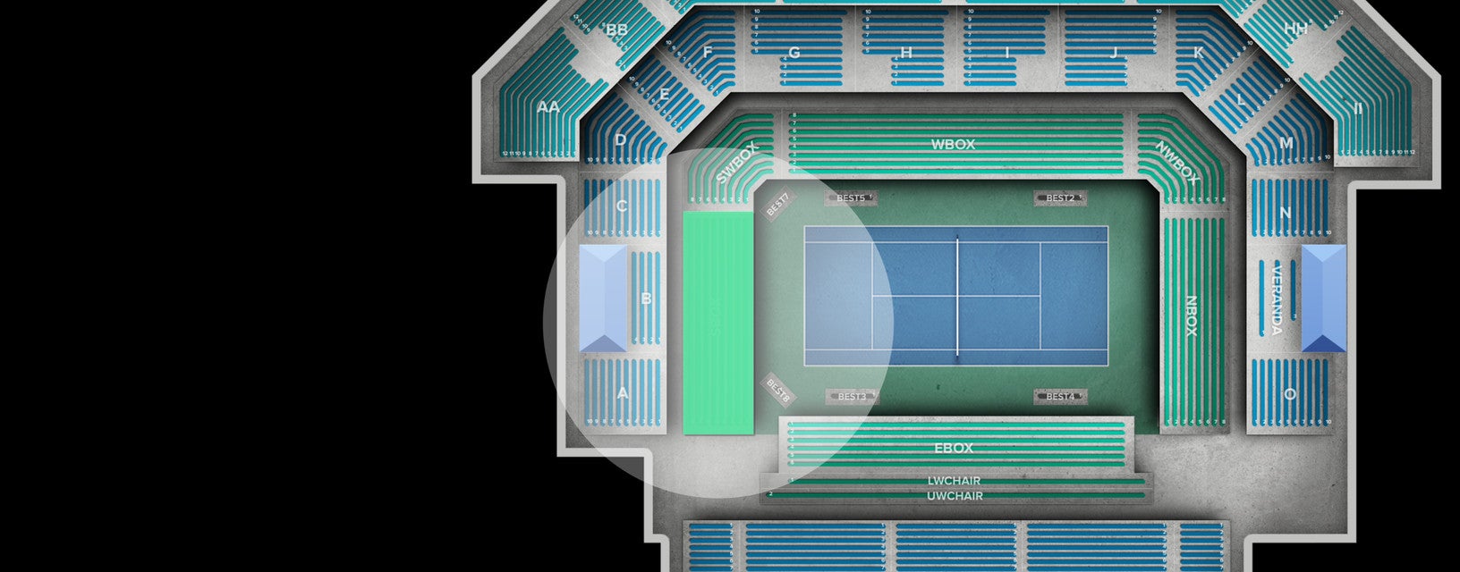 Seat view from South Box