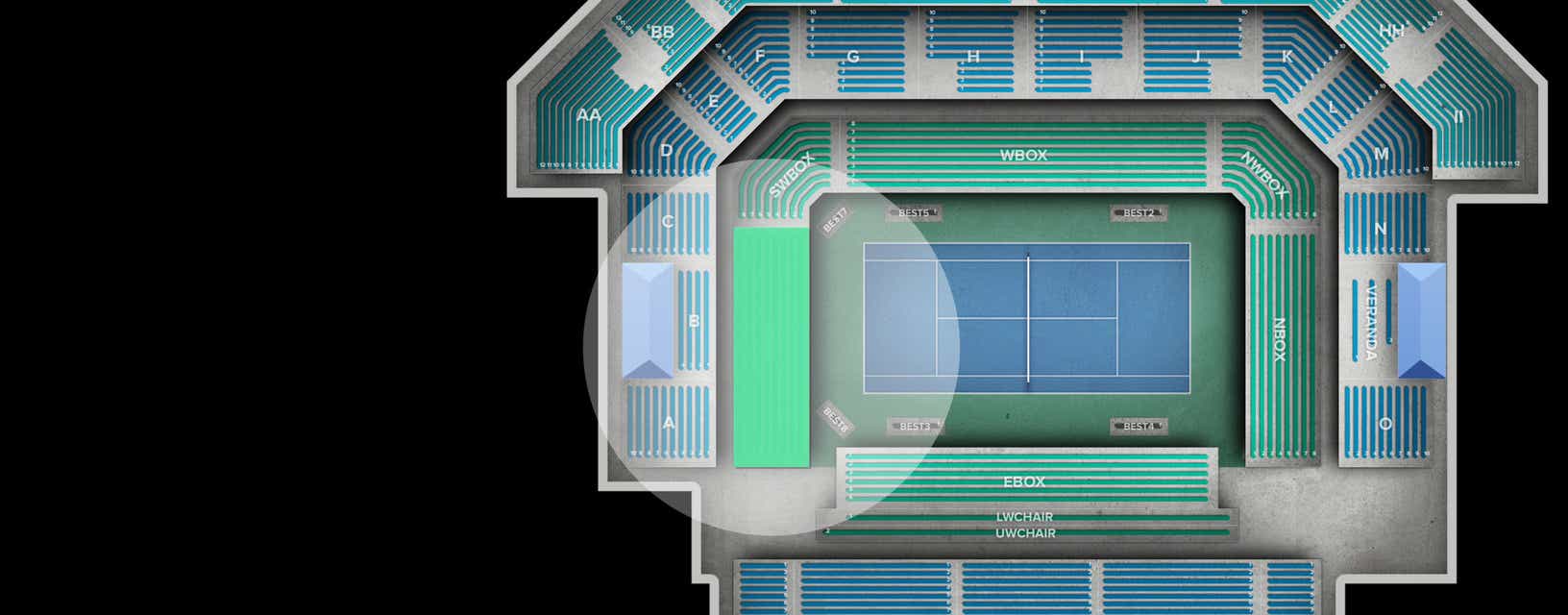 Seat view from South Box