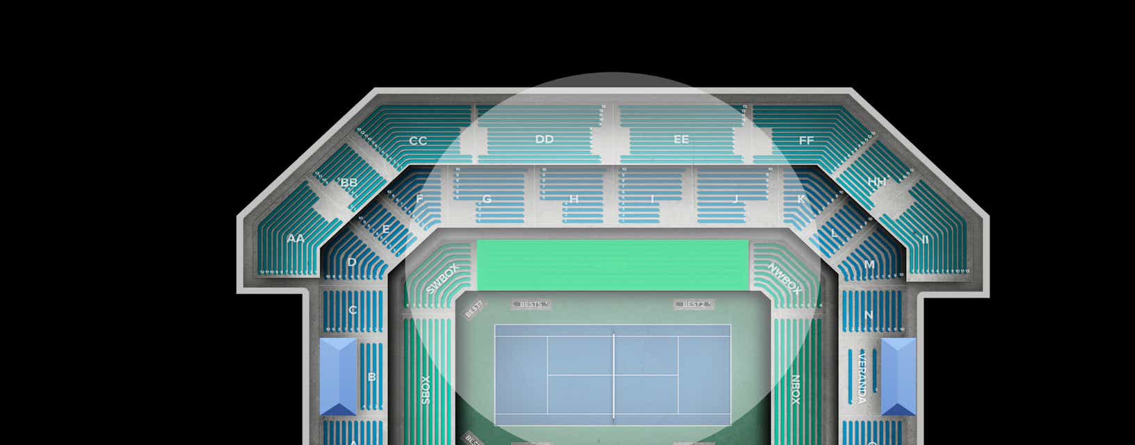 Seat view from West Box