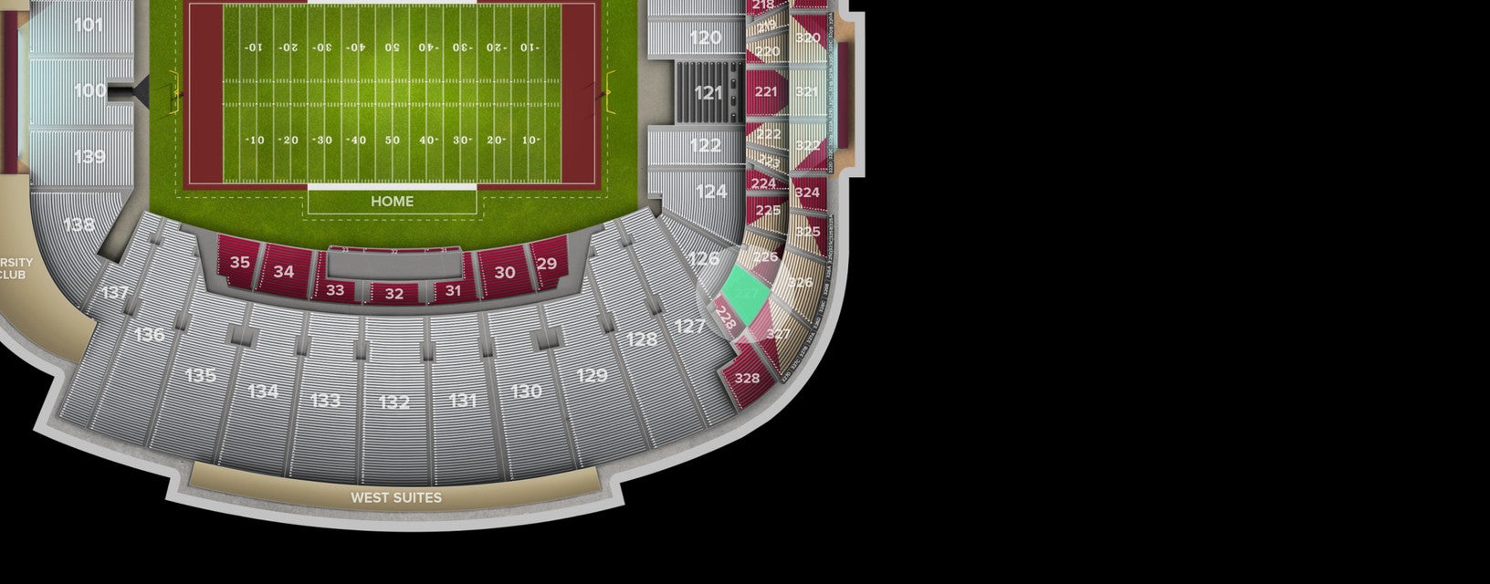 Seat view from Club