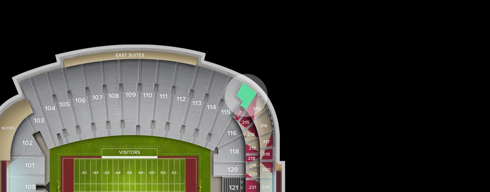 Seat view from Club
