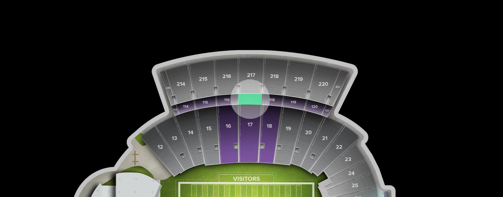 Seat view from Middle Sideline