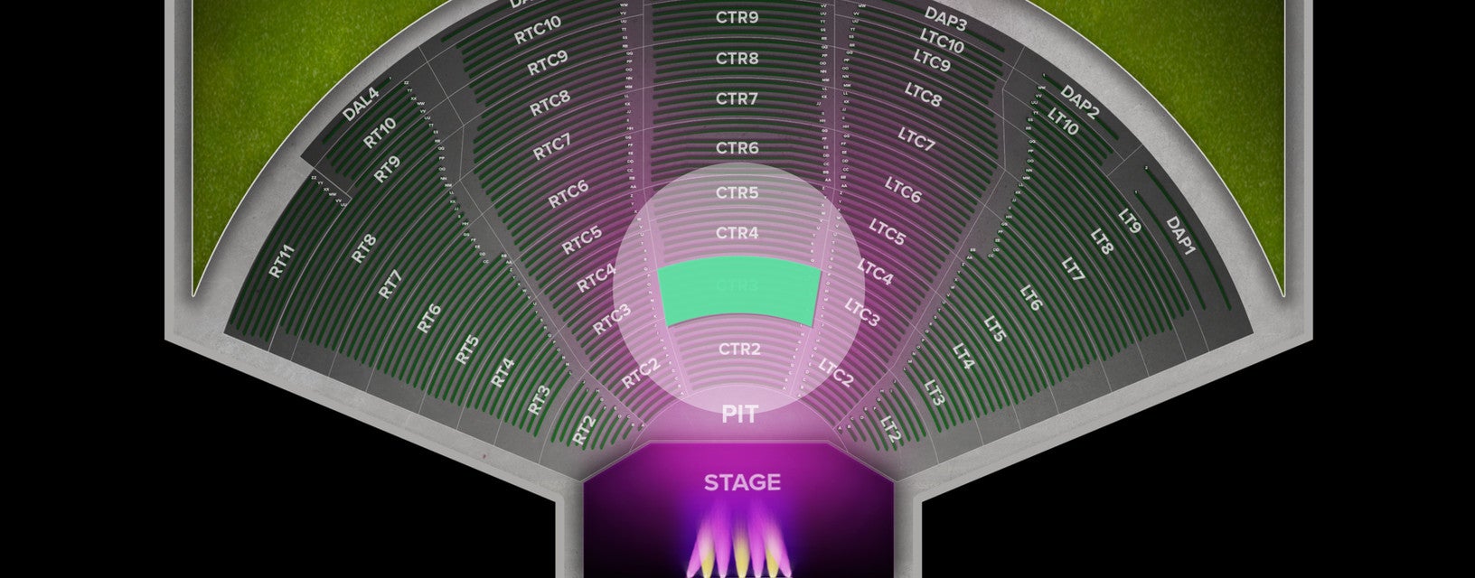 Seat view from Center