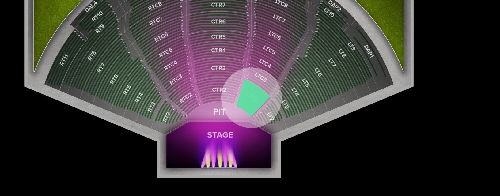 Seat view from Left Center