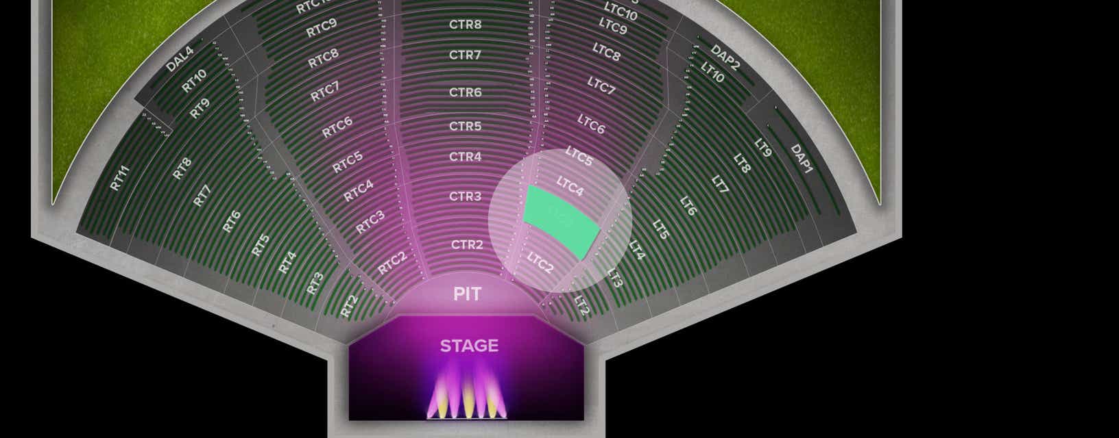 Seat view from Left Center