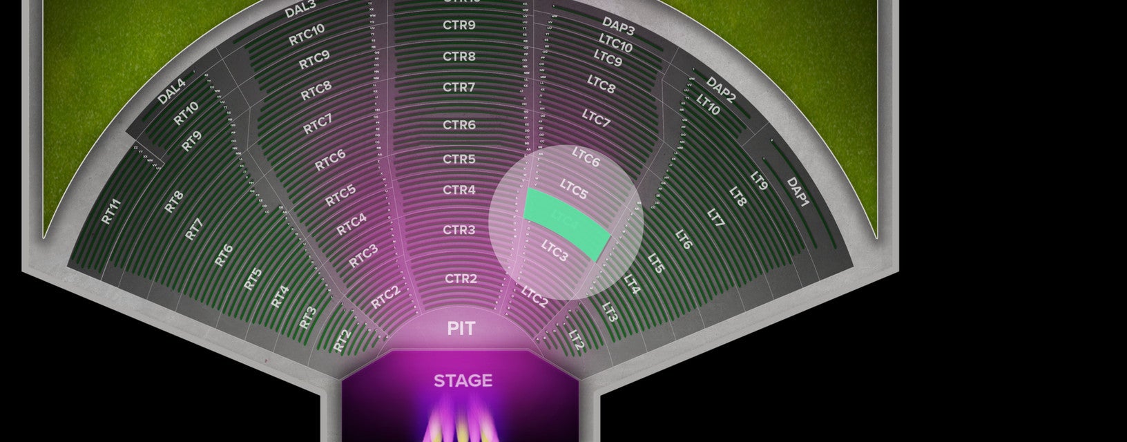 Seat view from Left Center