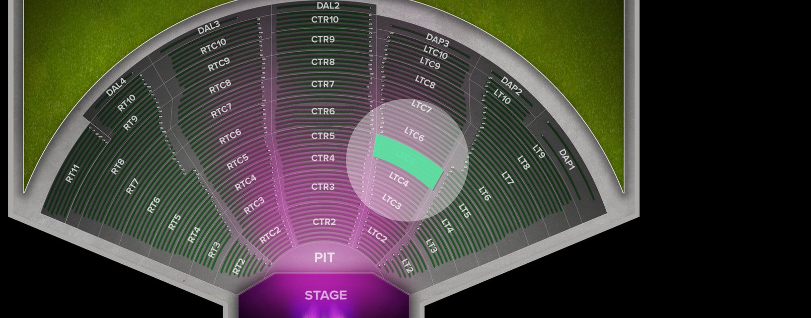 Seat view from Left Center