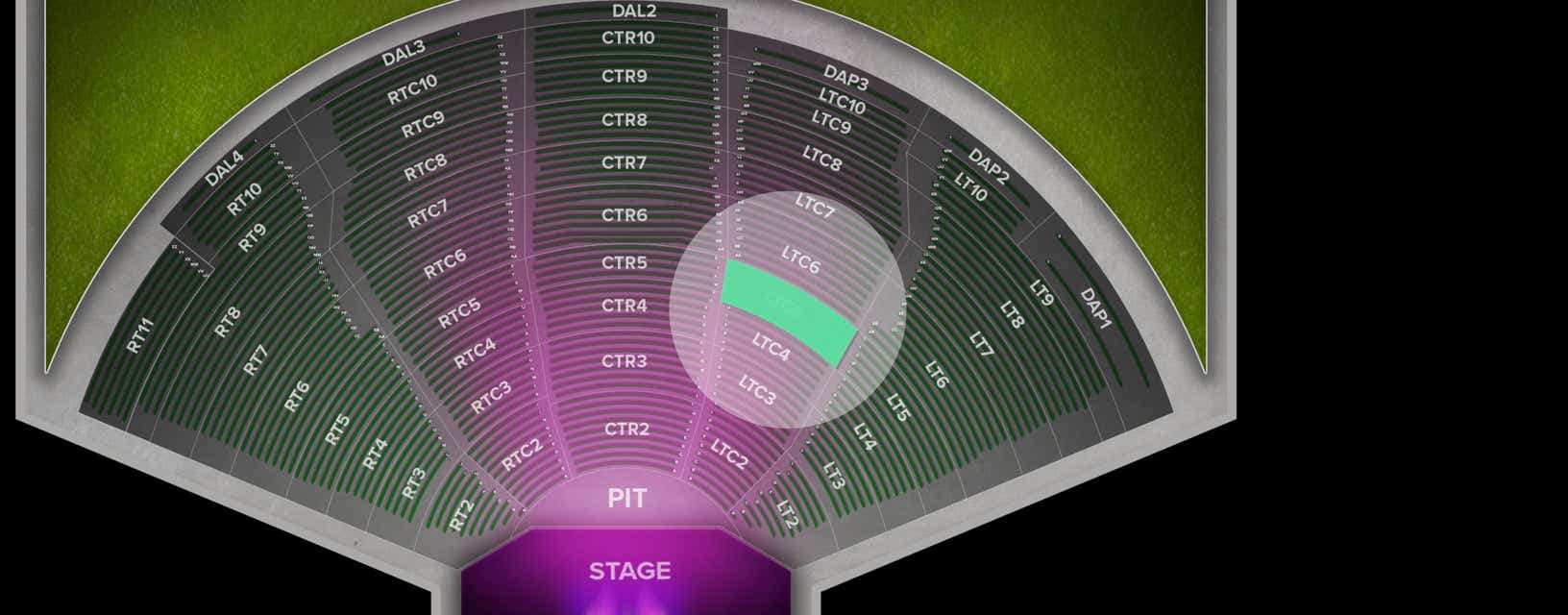 Seat view from Left Center