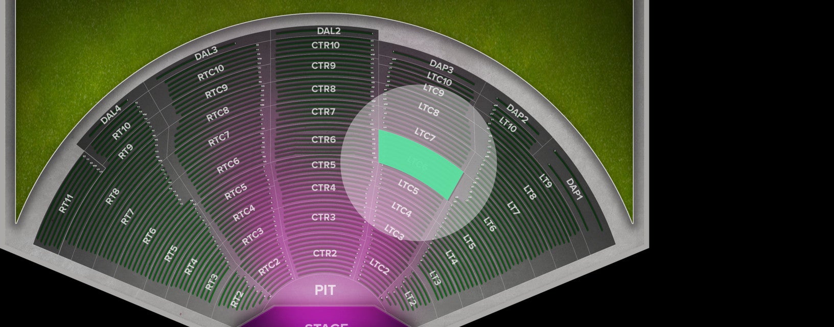 Seat view from Left Center