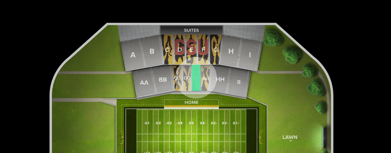Seat view from Lower Sideline