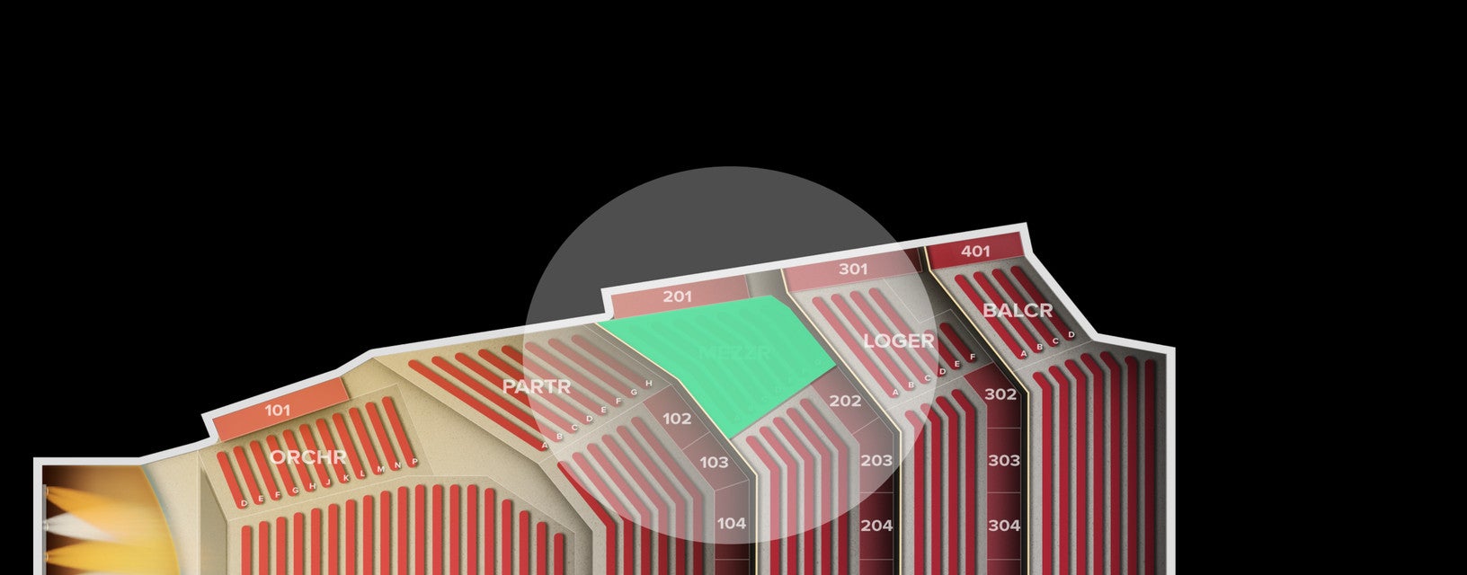 Seat view from Mezzanine Right